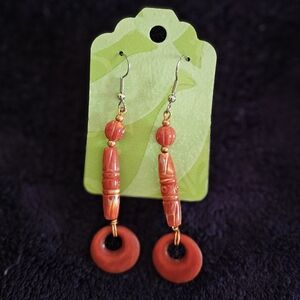 Elegant Red Beaded Earrings